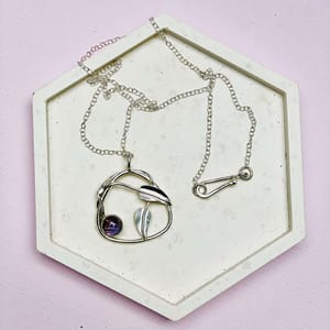 Dichroic glass silver Pendant