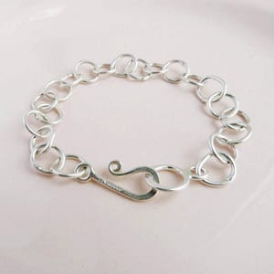Handmade Sterling Silver irregular link bracelet